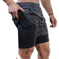 Shorts de corrida masculino 2 em 1