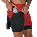 Shorts de corrida masculino 2 em 1